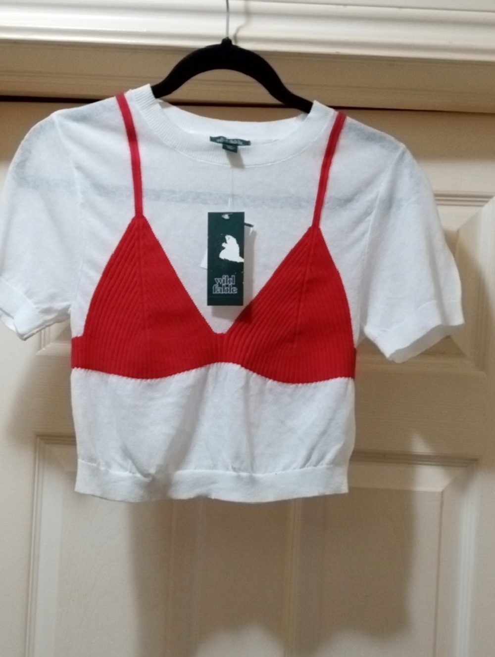 wild fable White Light  Knit Top with Green Brand Tag